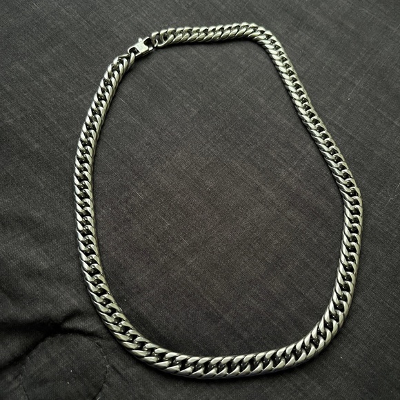 Mens Stainless Steel Double Cuban Link Chain Necklace - Picture 5 of 5